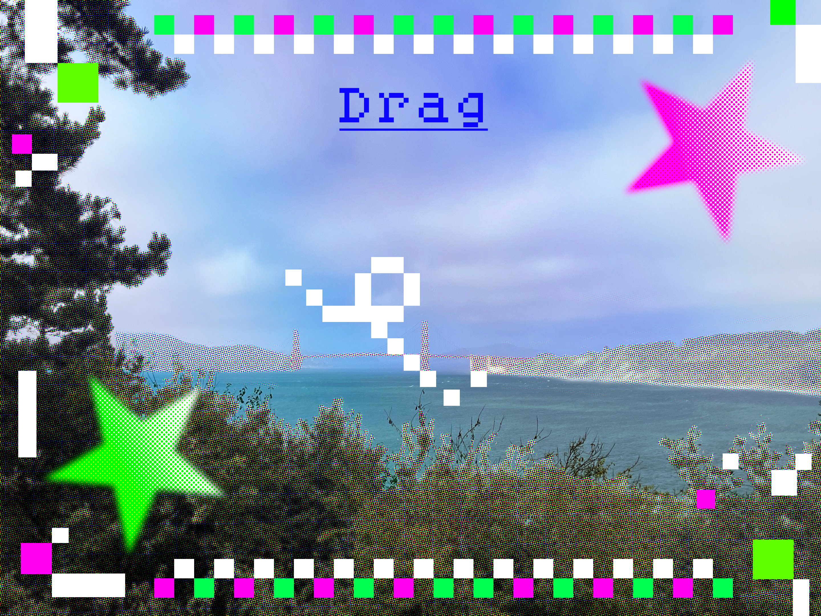 Decorated coastal landscape